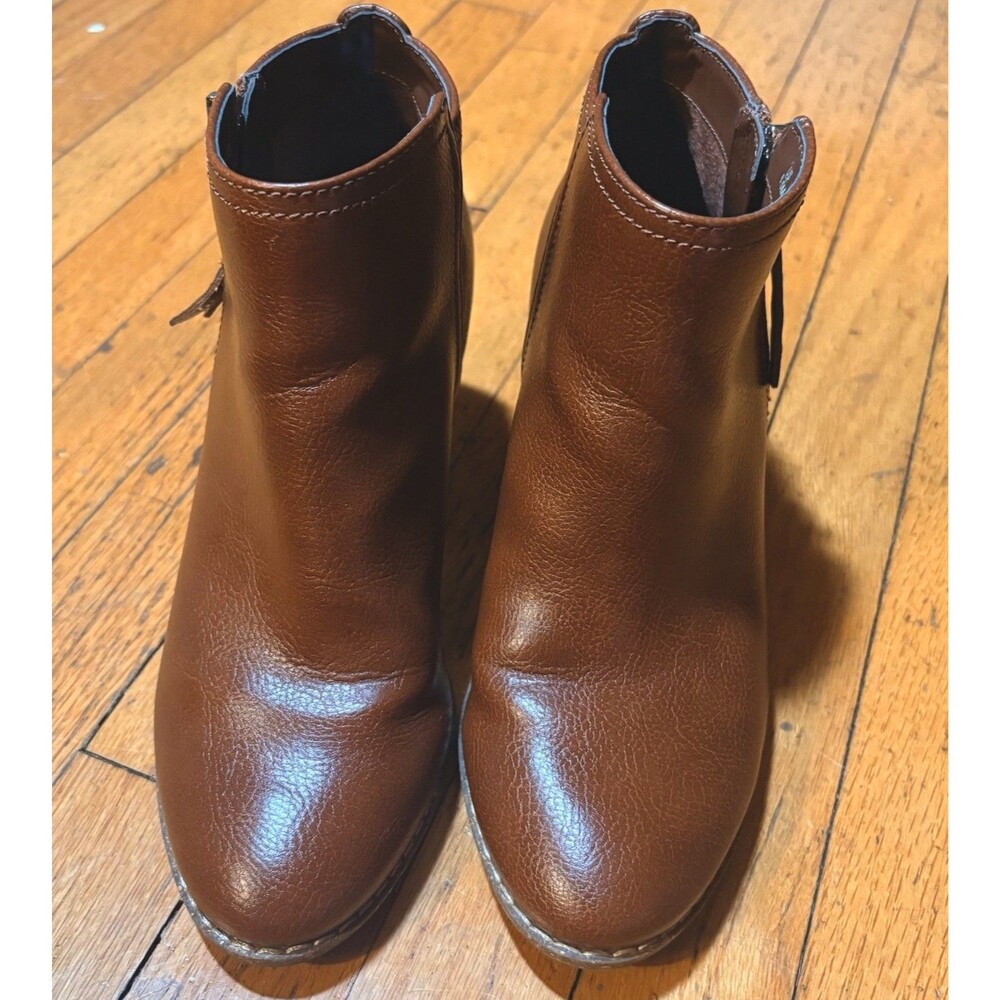 Dr Scholl’s Casey Ankle Boots Brown Comfort Side Zip Womens